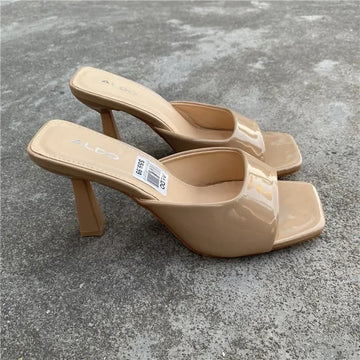Xajzpa New Women Shoes European and American Fashion Square Head Thin High Heel Sexy Slippers Women Zapatos De Mujer